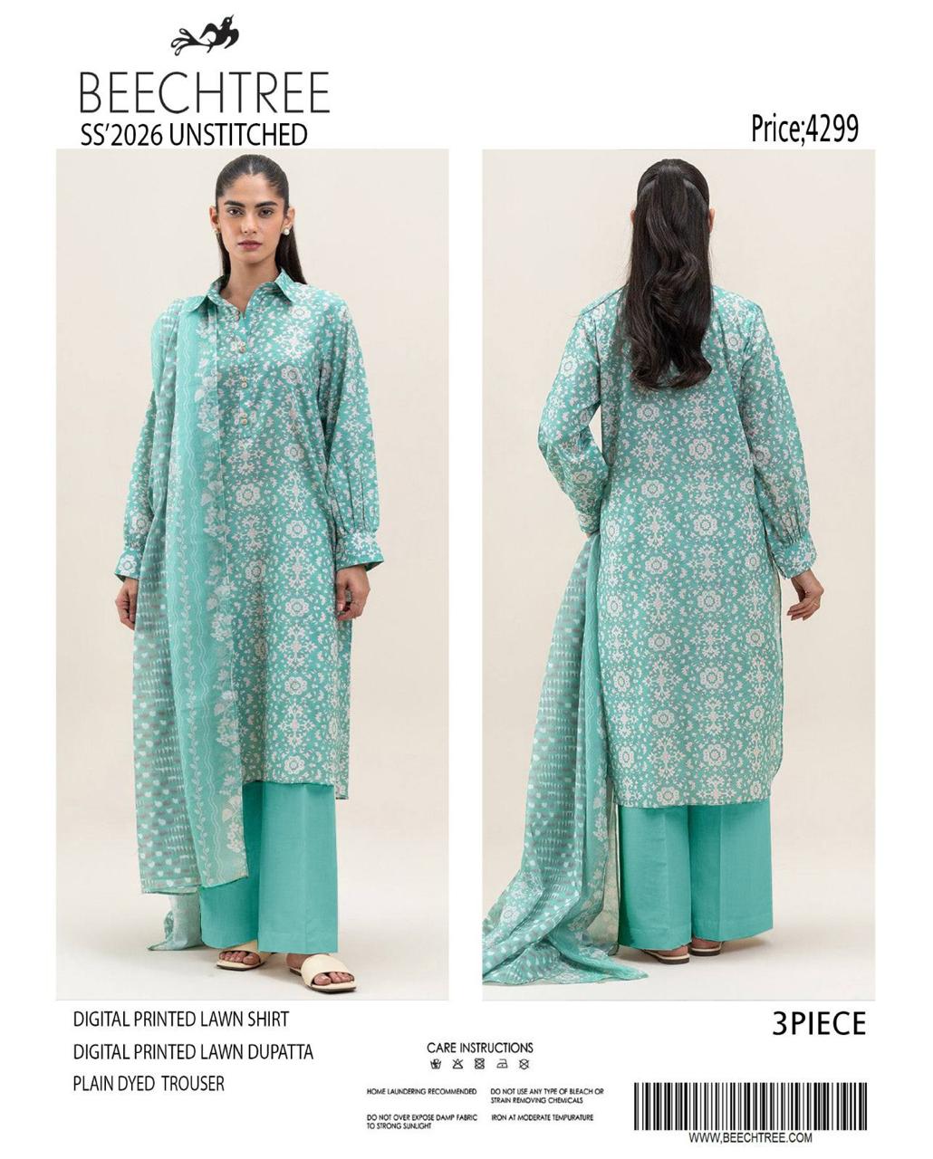 Beechtree Latest Collection 🌼✨_
Digital Lawn Shirt, Plain Dyed Trouser & Digital Lawn Dupatta!