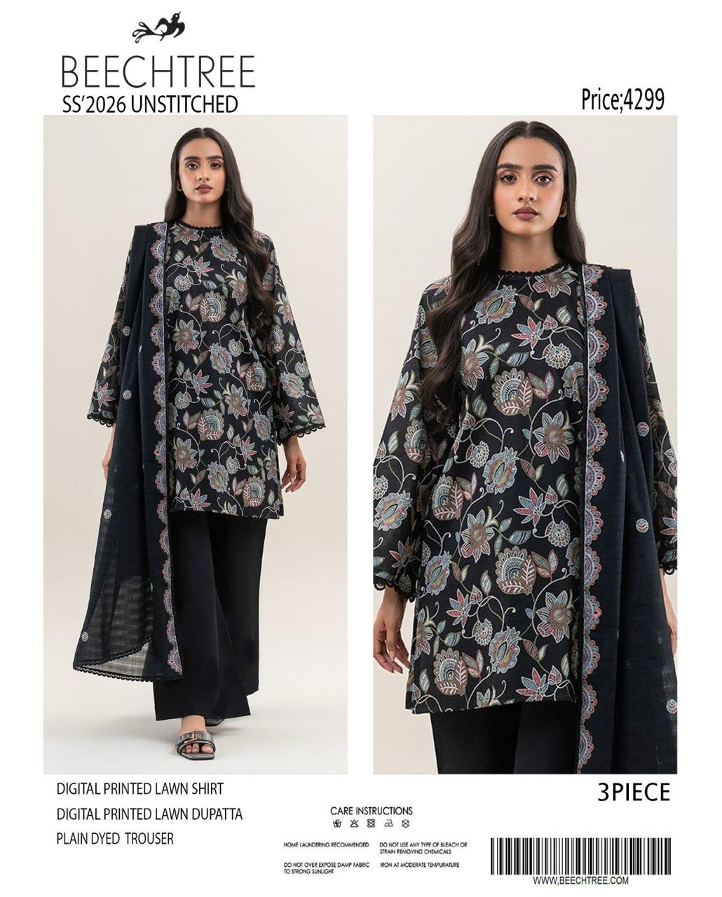 Beechtree Latest Collection 🌼✨_
Digital Lawn Shirt, Plain Dyed Trouser & Digital Lawn Dupatta!