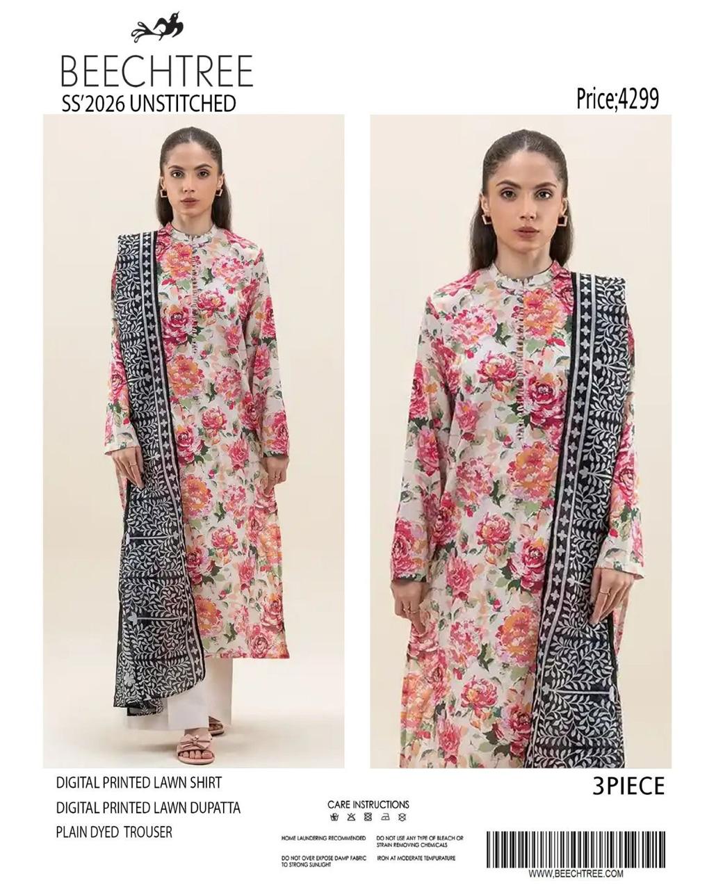 Beechtree Latest Collection 🌼✨_
Digital Lawn Shirt, Plain Dyed Trouser & Digital Lawn Dupatta!